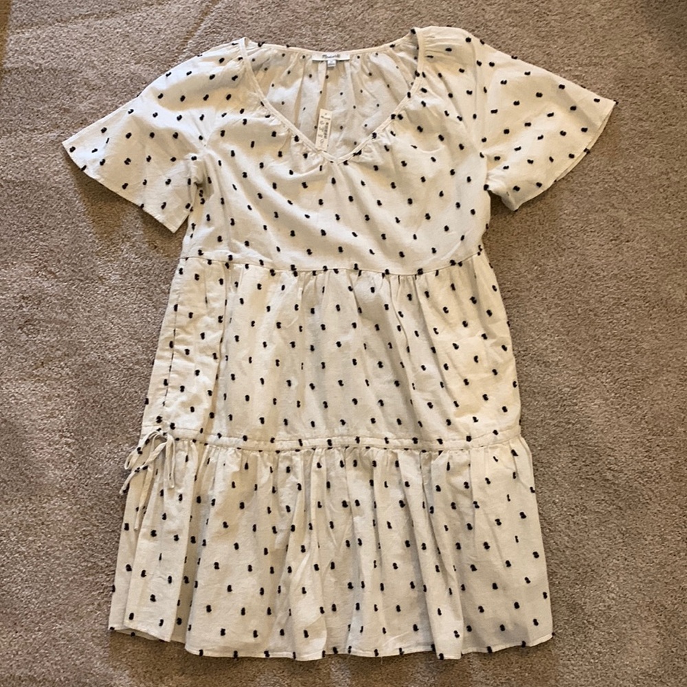 New madewell dress. The little black dots are little texted pieces of yarn